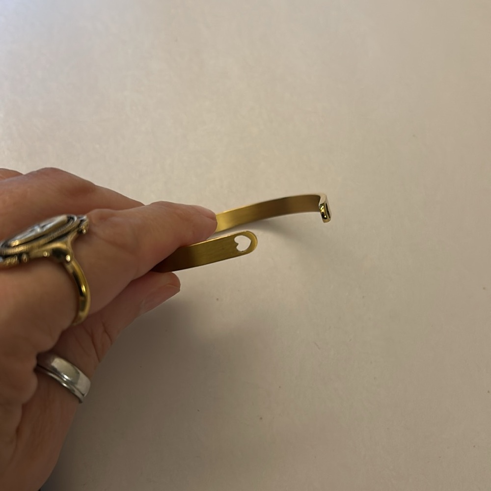 Gold Heart Cutout Bracelet Stainless Steel